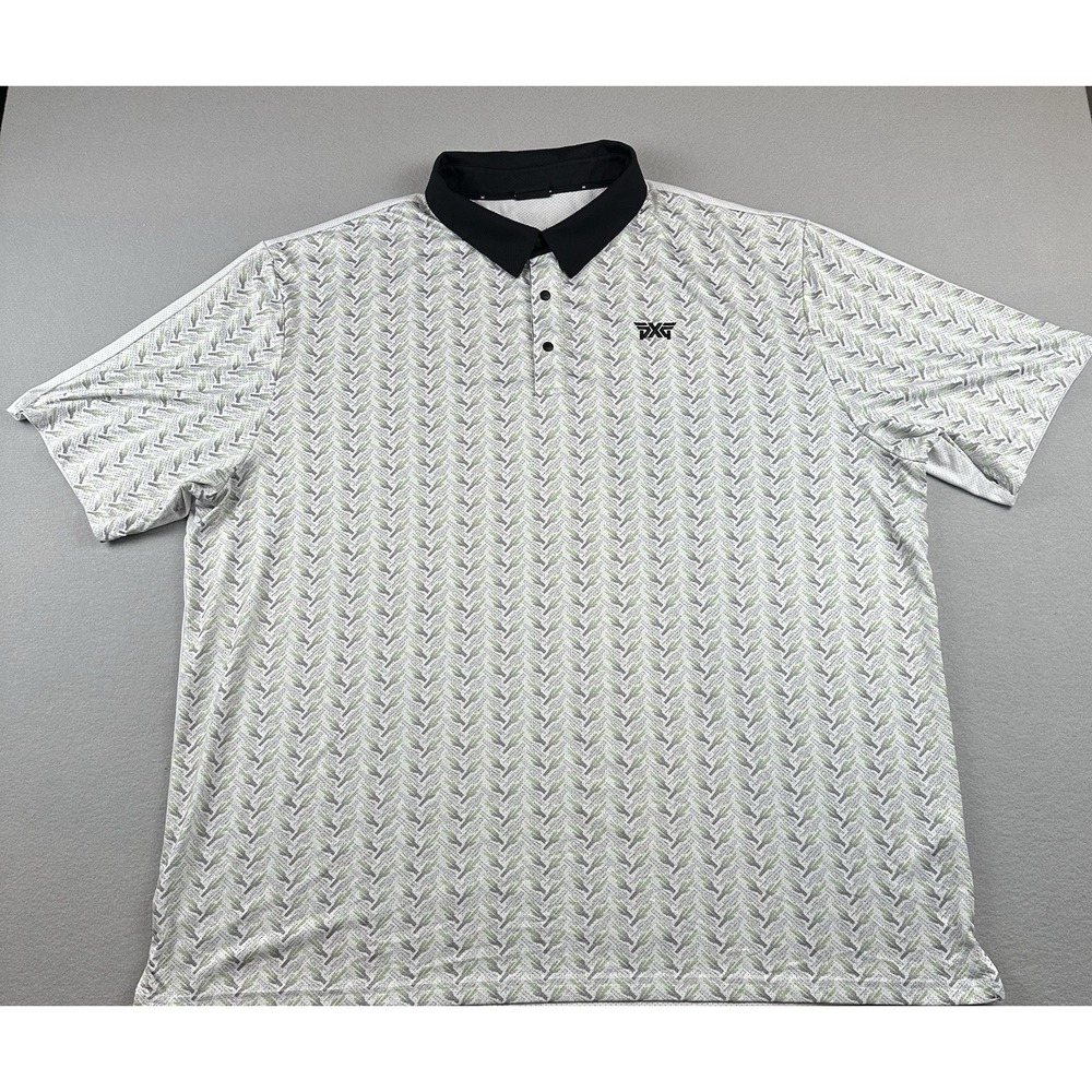PXG Golf Polo Shirt 3XL Cactus Print Mesh Performance Short Sleeve Mens